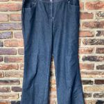 A Line  Dark Wash Blue Denim Stretch Flare Wide Leg Jeans Women's Size 10 Photo 0