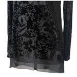 Vera Wang Simply  Black Velvet Burnout Chiffon Hem‎ Size XS Petite Whimsigoth Photo 1