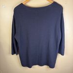 Aritzia Wilfred Linen 3/4 Sleeve Ribbed Pullover Top Size Small Black Classic Black Photo 4