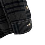Peau De Loup x Wildfang Gray Black Striped Contrast Stitching Button Up Women XS Photo 2