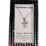 Birthstone Angel Peridot Necklace Silver Photo 0