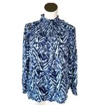 Beach Lunch Lounge Collection Delilah Printed Slub Top for Women in Blue Photo 2