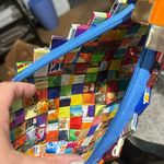 Wrapper purse zippered closure handbag colorful conversation piece Blue Photo 5