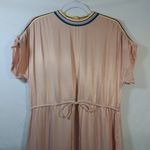 ZARA  Pink Satin Sport Stripe Short Sleeve Dress Size M Photo 3