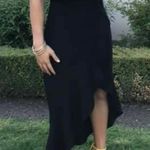 XScape Black Ruffle Dress Photo 6