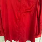 Stars Above Satin Red Button-Up Shirt Photo 3