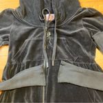 Juicy Couture  Pam Fitted Velour Zip Tracksuit Hooded Jacket Navy Blue Women’s S Photo 4