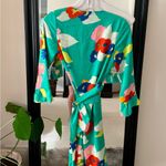Julie Brown  Skylar Green Floral Wrap Dress Photo 1