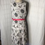 Halogen Belted Pleat Print Fit & Flare Dress Photo 5
