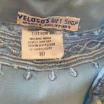 Veloso’s Gift Shop Vintage 70s Blue Boho Hippie Embroidered Mock Neck Maxi Dress Size 10 Photo 6