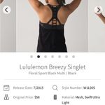 Lululemon  Breezy Singlet Photo 4