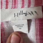 J.Jill Red & White Striped 100% Cotton Shirt Photo 3