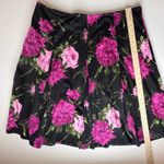 Talbots  Black Floral Pleated Skirt Sz 18 Cotton Stretch Modest Bloomcore Preppy Photo 5