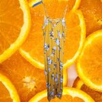 Pink Rose Yellow with White Flower‎ Sleeveless Dress Size Small Photo 5