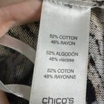 Chico's  Fitted‎ Mock Neck Patterned Top Size 1 Small Zip Back Equestrian Photo 6