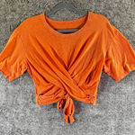 Aerie Cropped Wrapback T-Shirt Sz Small Orange Photo 0