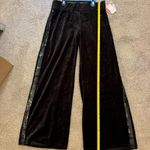 Apple Bottoms  Women Black Tuxedo Sequin Trim Wide Leg Large Photo 5