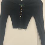 Love Tree  Black Long Sleeve Top with Gold Buttons Photo 1