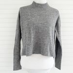 Ambiance Apparel Gray Mock Neck Knit Sweater Photo 0