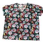 Gabby Brooke Christmas Scrub Top Size XL Red Photo 0