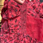 Free People Burgundy Floral Lace Applique Maxi Dress Size 4 Whimsigoth Romantic Photo 11