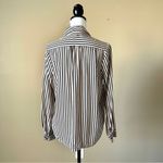 I Love H81  | Pink Black Striped Button Down High Low Blouse Sz M Photo 3