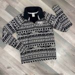 PINK - Victoria's Secret Pink by Victoria’s Secret Aztec Quarter Zip Pullover Shirt Black Cream Small Photo 10