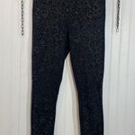 Free People Stretch Ponte Leopard Leggings Pants Antique Gold Black Size S Photo 0