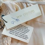 MM Couture Miss Me Dress Small Cream Strapless Ruched Sequins New Photo 5