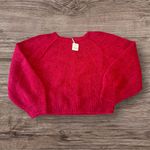 Free People #65 NWT  Foxy Baby Alpaca Pullover Sweater in Red Combo Photo 5