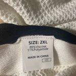 DOKOTOO Women’s Waffle Knit Top‎ Size 2XL White Black Short Sleeves Crew Neck Photo 4