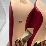 Michael Kors NWB  Halle Leather Mule Pump size 7M red gold heel Photo 10