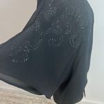 Vintage Armon Originals New York Semi Sheer Black Embellished Side Tie Top Size XL Photo 3