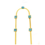 18K Gold Plated turquoise Herringbone necklace Snake Womens Jewelry Photo 6