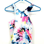 AQUA  size medium sleeveless mini dress‎ white pink yellow blue floral Photo 2