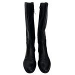 Geox  Fecility Leather Boots Women Size US 8 EU 39 Black Side Zip Block Heel‎ Photo 1