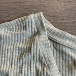 Hayden  V-Neck Ribbed Tee - Light Green Photo 2