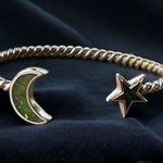 Crescent Silver  moon and Star cuff bracelet Photo 0