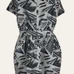 Vintage Genny Geometric Jacquard Print Sheath Mini Dress Size 6 Photo 7