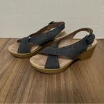 Dansko Women’s Blue Perforated Leather Wedge Sandals Size 41 (US 10-10.5) Photo 2