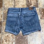 American Eagle Super Stretchy Ripped Cuffed Hem Midi Medium Washed Jean Shorts 4 Photo 3