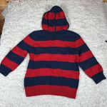Ralph Lauren 100% Cotton Hooded Sweater, 3/4 Sleeves, Red/Blue, Size Medium Photo 4