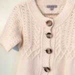 Classiques Entier Classiques Enrier Size Small Cream Mohair Wool Cable Knit Short Sleeve Button Photo 1
