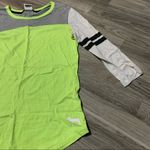 PINK - Victoria's Secret PINK Victoria’s Secret Neon Green 3/4 long sleeve Shirt; XS Photo 1