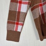 Tahari  Womens Sweater Sz S Plaid Turtle Neck Brown Red Harvest Fall Winter Top Photo 4