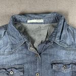 Maurice's Shirt Womens Large Blue Denim Button Up Western Long Sleeve Pockets Photo 1