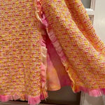 Rickie Freeman For Teri Jon Pink Tweed Tie Dye Ruffle A Photo 10
