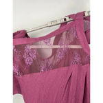 Free People Purple Pink Cold Shoulder Floral Lace Sleeve Gauze Mini Dress Photo 3