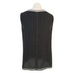 St. John  Silk Polka Dot Black & White Sleeveless Semi Sheer Blouse Size S Photo 2