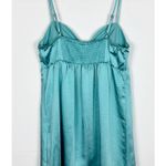 Wild Fable Mini Dress Size Medium Satin Aqua Spaghetti Strap Photo 1